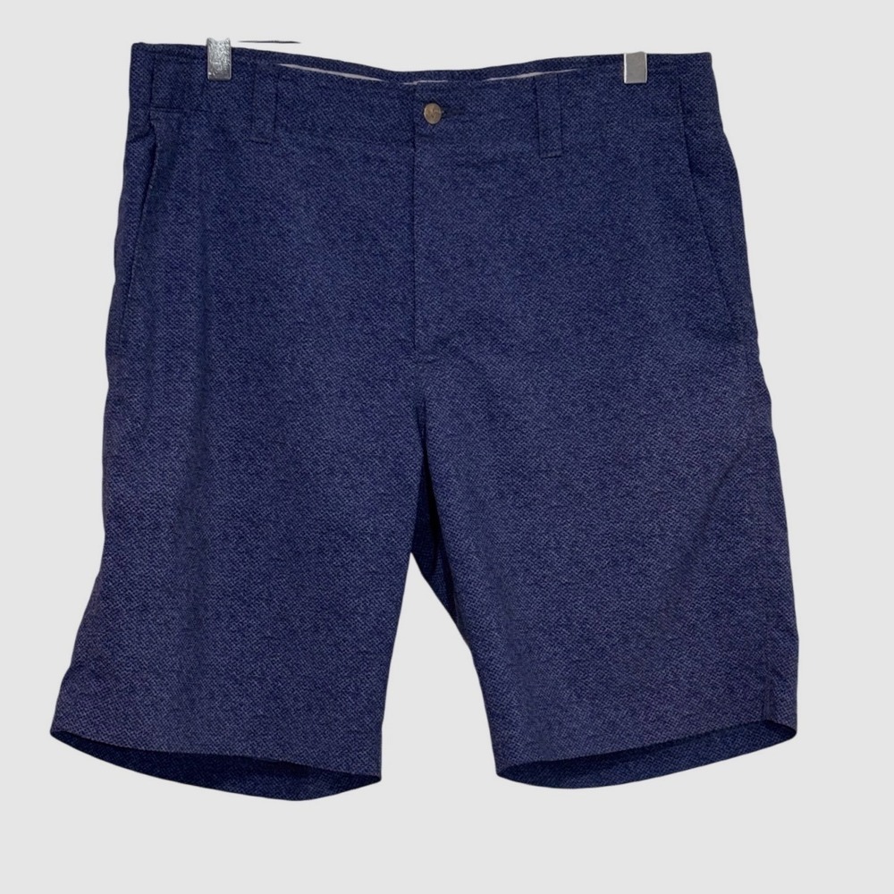 Callaway Mens Blue Micro Pattern Golf Shorts Size 34 Performance Flat Front